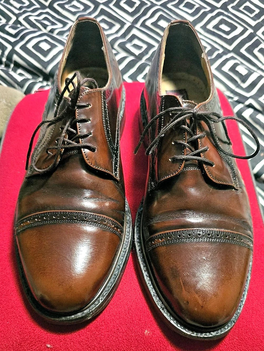MONACO Brown Leather Lace-Up Oxfords